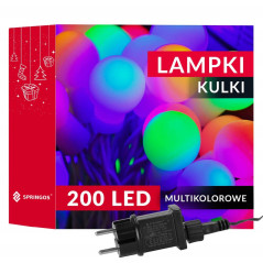LED svetelná reťaz - 17,5m, 200LED, 8 funkcií, pamäť, IP44, multicolor