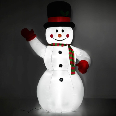 LED nafukovací Snehuliak 180 cm, IP44, studená biela