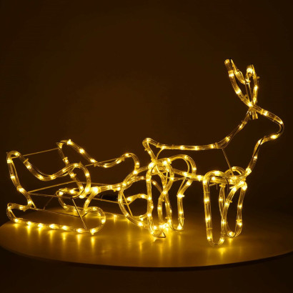 LED Sob so saňami - 120cm, 144LED, IP44, teplá biela