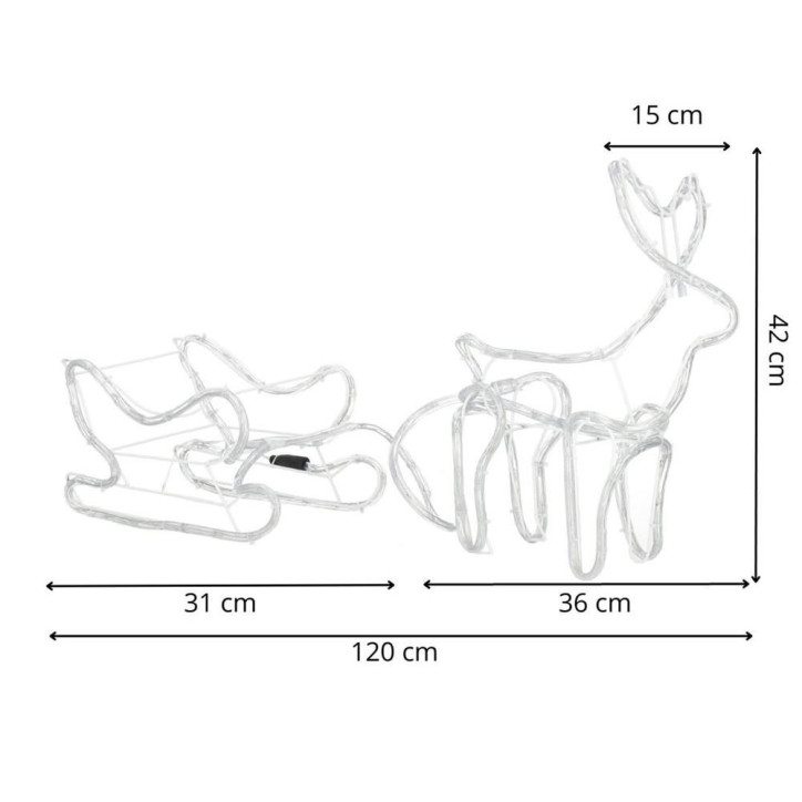LED Sob so saňami - 120cm, 144LED, IP44, teplá biela LED Sob so saňami - 120cm, 144LED, IP44, teplá biela