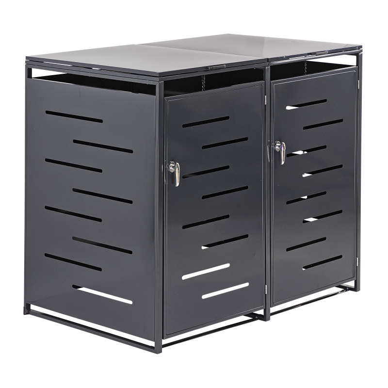 Box na dve odpadkové nádoby 137,5x81x116 cm, antracit Box na dve odpadkové nádoby 137,5x81x116 cm, antracit