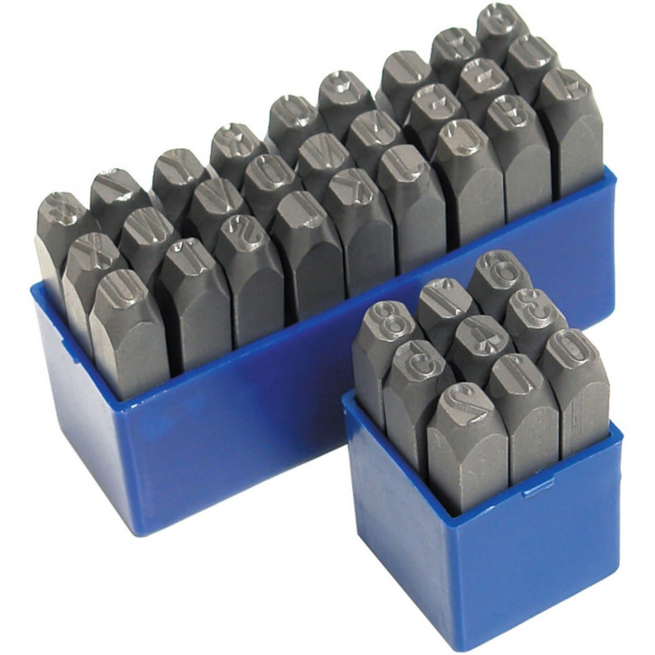 Raznice písmená + čísla 10 mm, 36-dielna sada