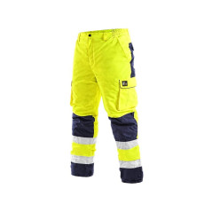 Nohavice CXS CARDIFF, výstražné, zateplené, pánske, žlté, veľ. 2XL