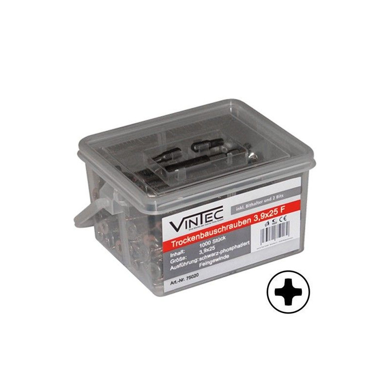 Vintec Skrutky do sadrokartónu 3,9x25 F, 1000 ks