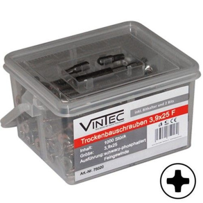 Vintec Skrutky do sadrokartónu 3,9x25 F, 1000 ks