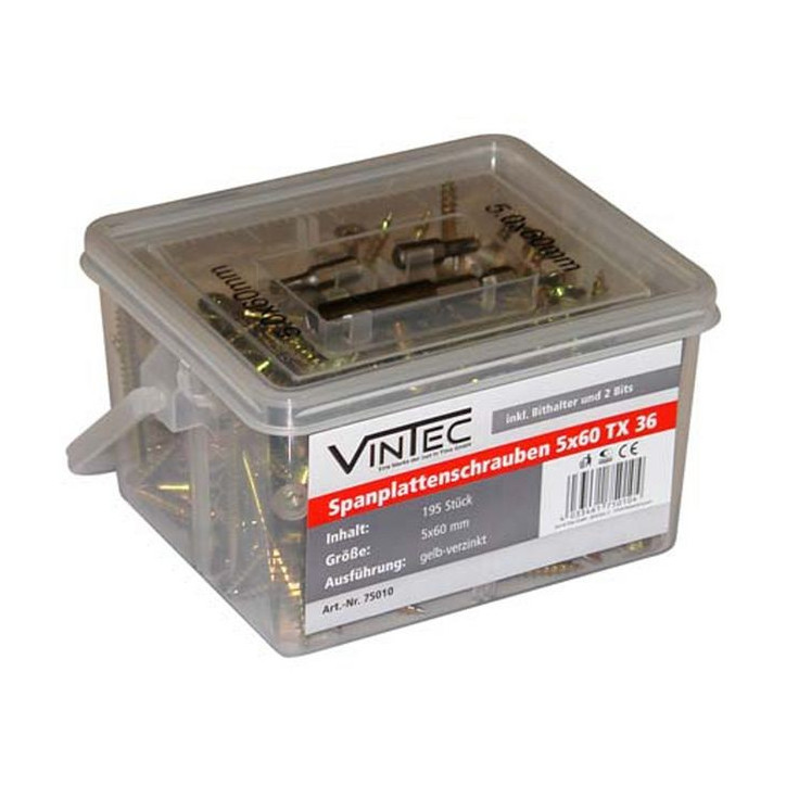 Skrutky do drevotriesky 5x60 T25, 195 ks