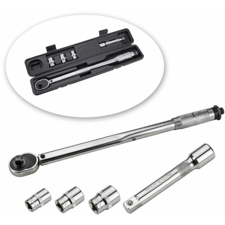 Momentový kľúč 1/2“ 28-210 Nm s príslušenstvom