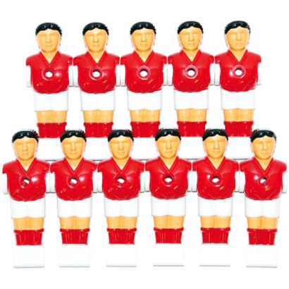 DEMA Figúrky / sada hráčov pre stolný futbal 11 ks, červeno-biela