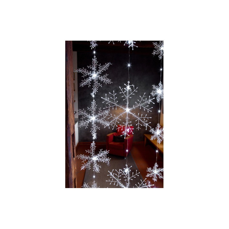 Hellum Svietiace snehové vločky LED, záves 120x150 cm Hellum Svietiace snehové vločky LED, záves 120x150 cm