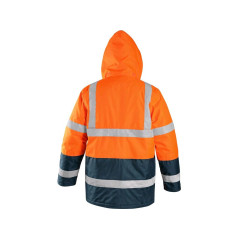 Bunda CXS OXFORD, výstražná, oranžovo-modrá, vel. 3XL