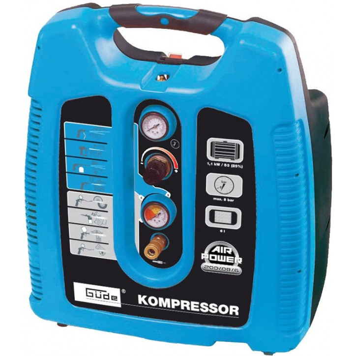 Kompresor bezolejový 1100 W 8 bar 6 litrov AirPower 200/08/6
