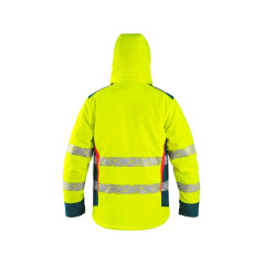 Bunda CXS BEDFORD WINTER, výstražná, zimná, pánska, softshell, žlto-petrolová, veľ. 2XL