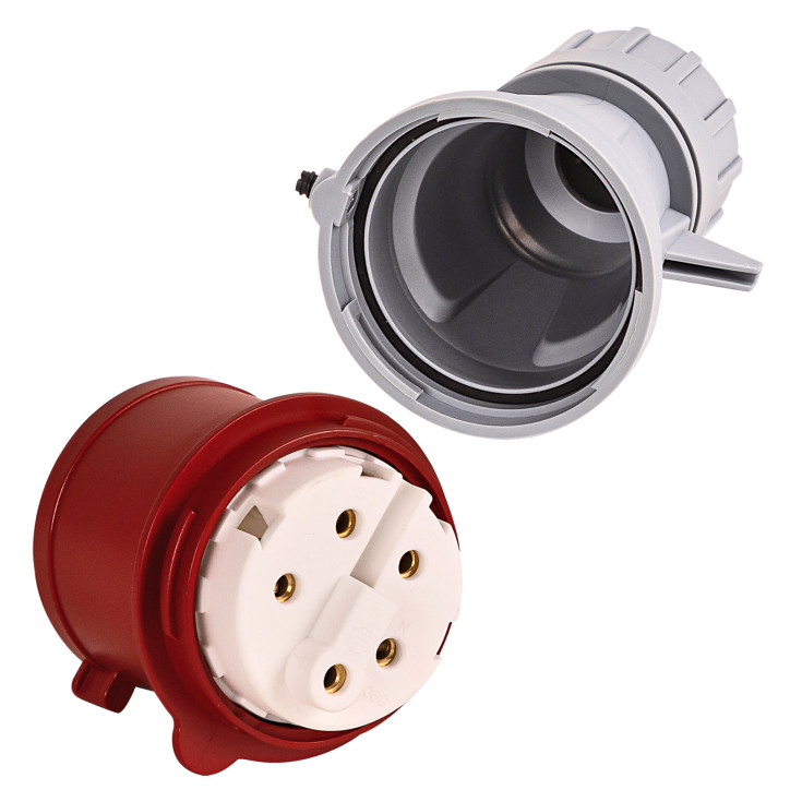 CEE zástrčka silnoprúdová, 5-pólová, 32 A/400 V, IP44 CEE zástrčka silnoprúdová, 5-pólová, 32 A/400 V, IP44