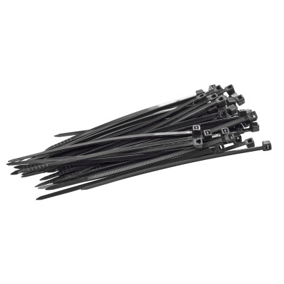 Sťahovacie pásky plastové 2,5x100 mm, čierne, 50 ks