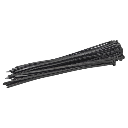 Sťahovacie pásky plastové 4,8x250 mm, čierne, 50 ks