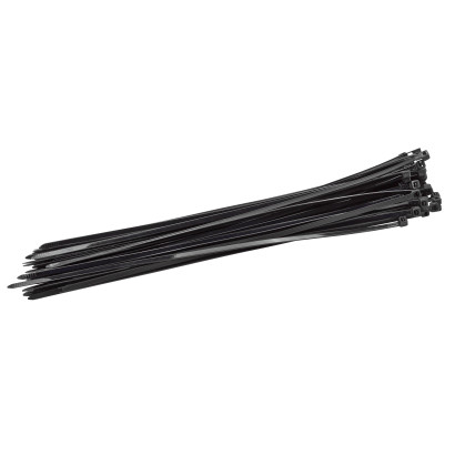Sťahovacie pásky plastové 4,8x350 mm, čierne, 50 ks
