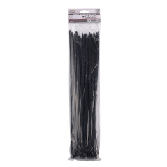 Sťahovacie pásky plastové 7,6x450 mm, čierne, 50 ks