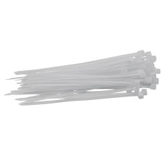 Sťahovacie pásky plastové 2,5x100 mm, biele, 50 ks