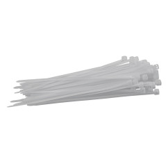 Sťahovacie pásky plastové 3,6x150 mm, biele, 50 ks