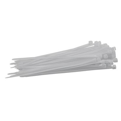 Sťahovacie pásky plastové 3,6x150 mm, biele, 50 ks