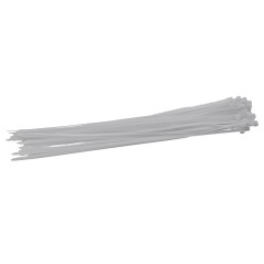 Sťahovacie pásky plastové 4,8x350 mm, biele, 50 ks