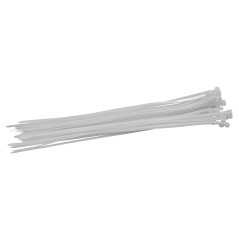 Sťahovacie pásky plastové 7,6x450 mm, biele, 50 ks