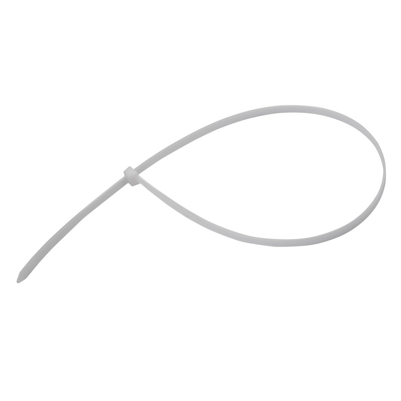 Sťahovacie pásky plastové 7,6x450 mm, biele, 50 ks