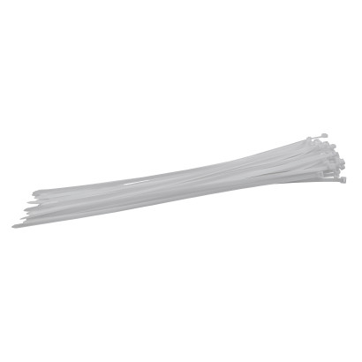 Sťahovacie pásky plastové 7,6x600 mm, biele, 50 ks