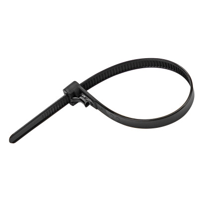 Sťahovacie pásky uvoľniteľné 7,2x200 mm, čierne, 50 ks