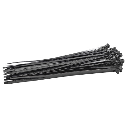 Sťahovacie pásky uvoľniteľné 7,2x300 mm, čierne, 50 ks