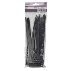 Sťahovacie pásky s vysokou pevnosťou 9x260 mm, čierne, 25 ks