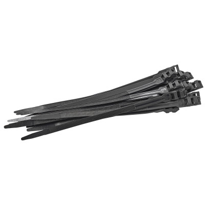 Sťahovacie pásky s vysokou pevnosťou 9x260 mm, čierne, 25 ks