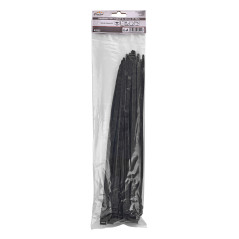 Sťahovacie pásky s vysokou pevnosťou 9x360 mm, čierne, 25 ks