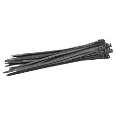 Sťahovacie pásky s vysokou pevnosťou 9x360 mm, čierne, 25 ks