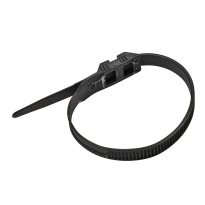 Sťahovacie pásky s vysokou pevnosťou 9x360 mm, čierne, 25 ks