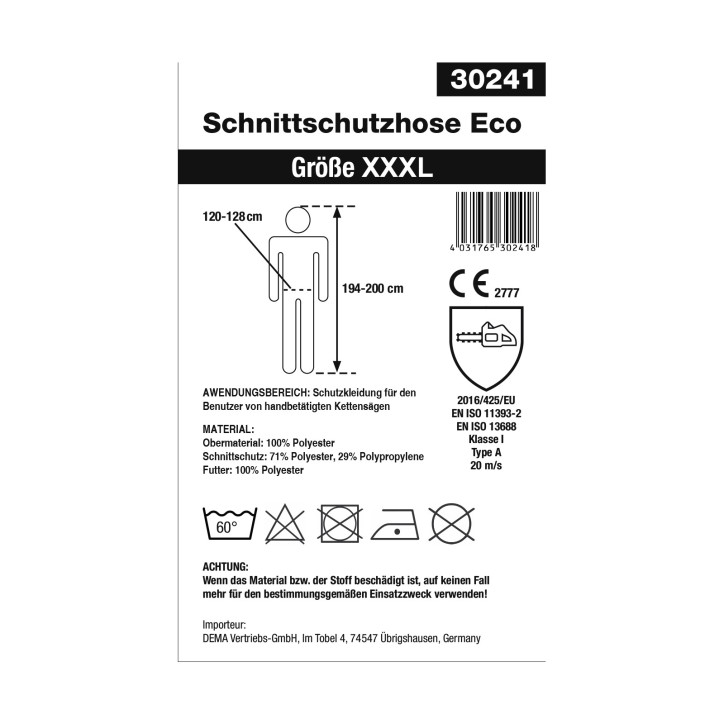 Nohavice ochranné protiporezné ECO XXXL Nohavice ochranné protiporezné ECO XXXL