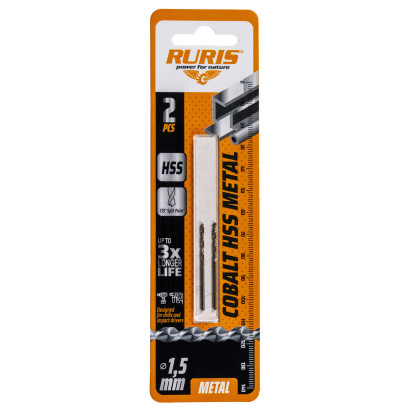 Vrták do kovu Kobalt HSS 1,5 mm, 2 ks