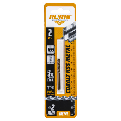 Vrták do kovu Kobalt HSS 2 mm, 2 ks