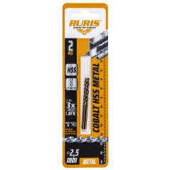 Vrták do kovu Kobalt HSS 2,5 mm, 2 ks