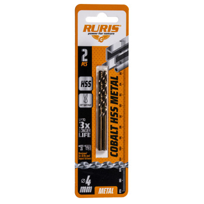 Vrták do kovu Kobalt HSS 4 mm, 2 ks