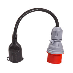 CEE adaptér, 5 pólov zo 400 V na 230 V, 16 A IP44