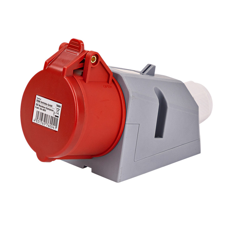 CEE nástenná zásuvka silnoprúdová, 5-pólová, 16 A/400 V, IP44 CEE nástenná zásuvka silnoprúdová, 5-pólová, 16 A/400 V, IP44