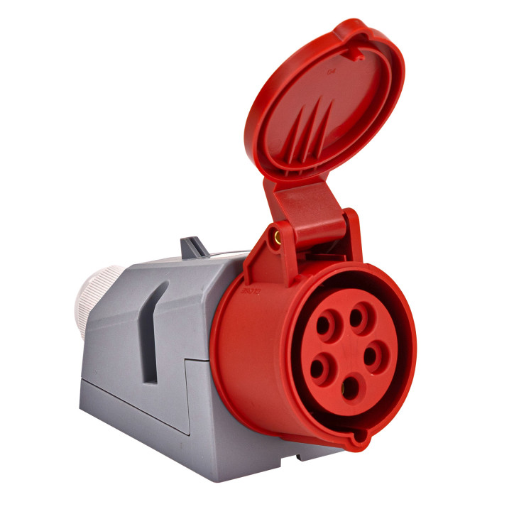 CEE nástenná zásuvka silnoprúdová, 5-pólová, 16 A/400 V, IP44 CEE nástenná zásuvka silnoprúdová, 5-pólová, 16 A/400 V, IP44