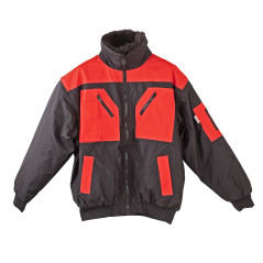 Celoročná pracovná bunda 4v1, čierna/červená, XXXL