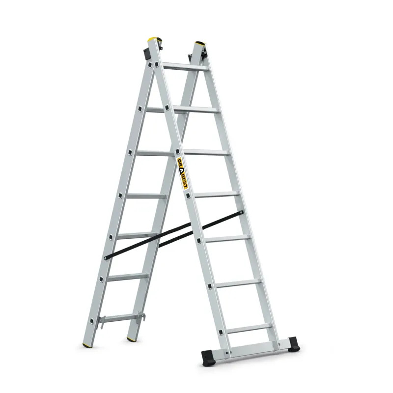 Hliníkový rebrík PRO dvojdielny, 2x7 priečok, 150 kg Hliníkový rebrík PRO dvojdielny, 2x7 priečok, 150 kg