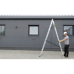Hliníkový rebrík PRO dvojdielny, 2x7 priečok, 150 kg