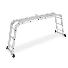 Kĺbový hliníkový rebrík HOME multifunkčný 4x3 s plošinou, 125 kg