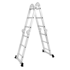 Kĺbový hliníkový rebrík HOME multifunkčný 4x3 s plošinou, 125 kg