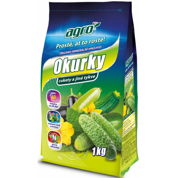Organicko-minerálne hnojivo na uhorky, cukety a iné tekvice 1 kg Organicko-minerálne hnojivo na uhorky, cukety a iné tekvice 1 kg