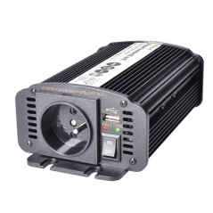 Menič napätia 12V/300W, USB 500mA, kovový